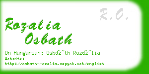 rozalia osbath business card